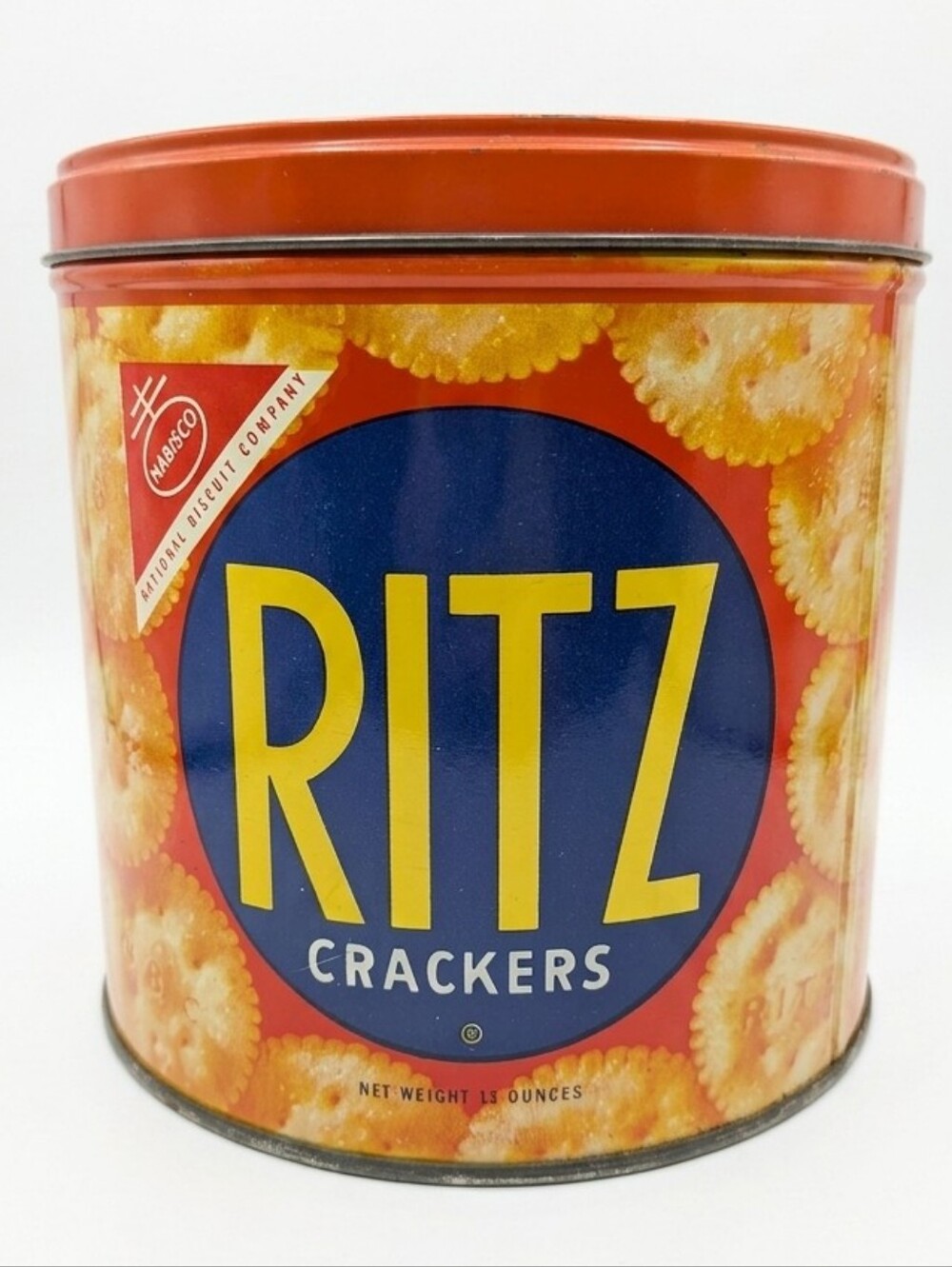 1970s Nabisco Ritz Crackers Metal Biscuit Tin Container Americana